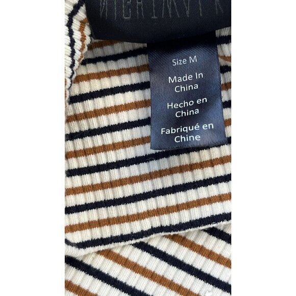 Nightwalker Clarissa Mock Neck Striped Ribbed Bodysuit Size M NWOT - Picture 5 of 9